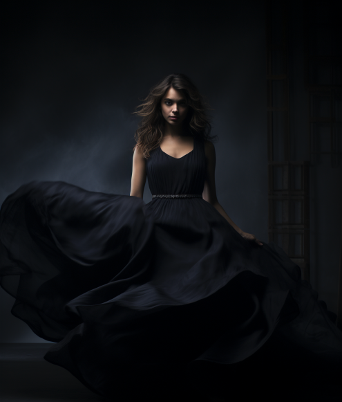 Studio Photoshoot with Fashion Model - Matte Dark Background by iVantage Dubai Photographer