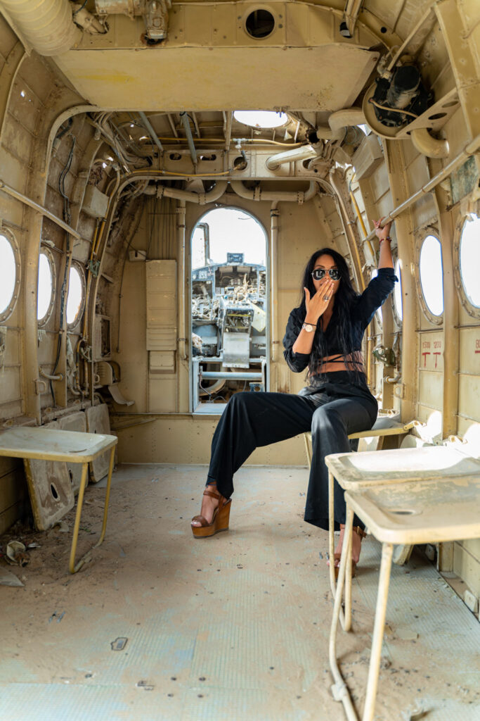 Inside View of Abandoned Airplane in Desert Photoshoot by Ivan Cherkashin