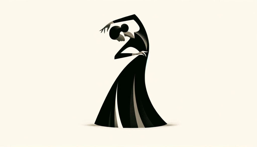 An elegant and stylized photo showcasing the S-Curve pose, known for its elegance and grace in fashion photography illustration